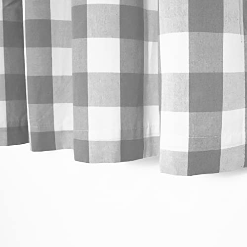 3 Pc Cotton Classic Country Farmhouse Kitchen Window Curtain -Grey & White Buffalo Check Tier & Valance Set, 54" x 18" / 27" x 36" - color: Plaids Grey&white, size: 27"W x 36"L (Pack of 3)