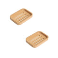 Bamboo Bar Soap Holder, 2 Pack | For Shower, Bathroom, Kitchen, Self Draining Tray - size: 2pcs-Bamboo