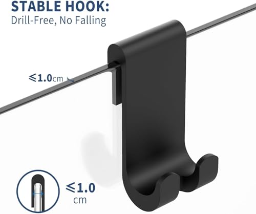 ecooe Silicone Shower Squeegee with Hanger, 13″/33cm Shower Glass Cleaner Wiper, Black Window Squeegee Scraper with Stainless Steel Core for Home Bathroom Kitchen Car Glass Doors - size: 01-Black 13″/33cm