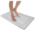 MICRODRY Quick Drying Memory Foam Framed Bath Mat with GripTex Skid-Resistant Base, 21x34, Light Grey - color: Light Grey, size: 21" x 34"