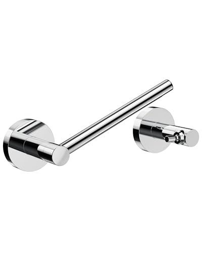 RUACQ Bathroom Toilet Paper Holder, Double Post Pivoting Wall Mounted Toilet Paper Holders, Stainless Steel and Zinc Alloy Bathroom Tissue Holder(Chrome) - color: Chrome, size: Wall Mounted