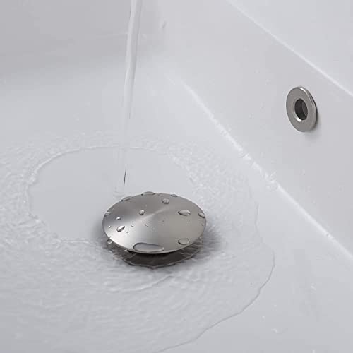 Rockgoya Bathroom Sink Drain,Drain Stopper Bathroom Sink Without Overflow,Pop Up Drain Assembly with Detachable Strainer Basket,Built-in Anti-Clogging Strainer,Stainless Steel Brushed Nickel - color: Brushed Nickel, style: Without Overflow
