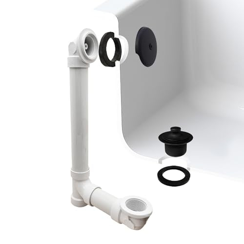 Westbrass Pull & Drain Sch. 40 PVC Bath Waste with One-Hole Top Elbow, Matte Black, D49721-62 - color: Matte Black, size: 1 Pack