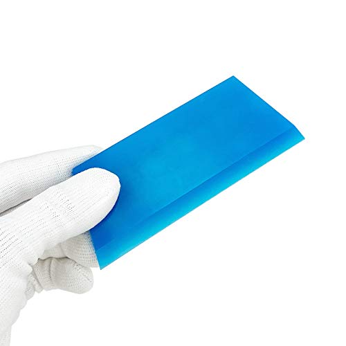 CARTINTS 2pack Mini Squeegee Rubber Squeegee, 5.1x 2 inch, for Cleaning Glass, Shower Door and Car Windows and Screen Printing, Blue/Green - color: Blue+green