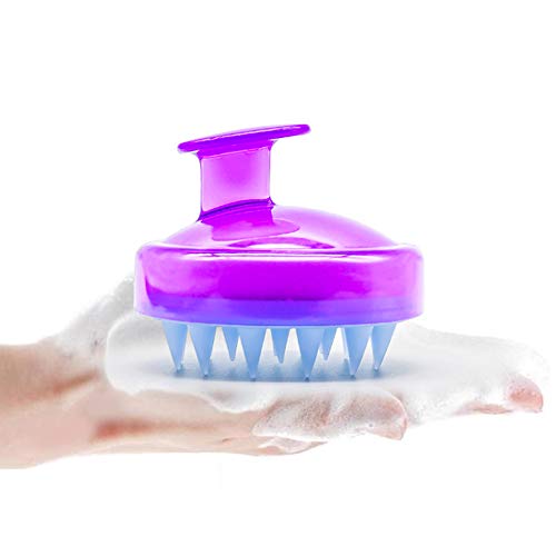 INVODA 3PCS Scalp Massager Shampoo Brush Soft Silicone Bristles for Dandruff Removal & Hair Growth, Waterproof Wet/Dry Use, Men, Women & Pets - color: Green+blue+purple 3pcs