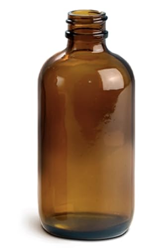 SKS Bottle and Packaging 4 Oz Amber Pump Bottles for Skincare, Glass Bottles with Lids, Lotion Pump Serum Bottles for Cosmetics Sets, Pack of 24