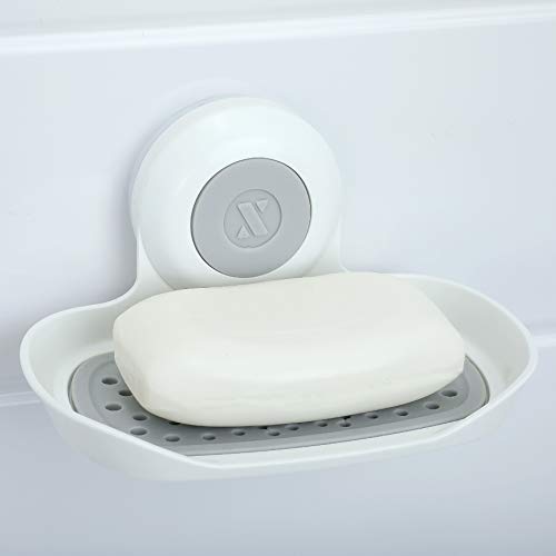 SlipX Solutions Strong Hold Soap Saver, Suction Cup Soap Holder, Must Have Universal Kitchen & Bathroom Shower Accessories, White - color: White, size: Single Tray (1 Pack)