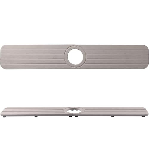 Water Absorbing Stone Kitchen Sink Mat, Faucet Splash Guard for Bathroom Counter - color: 23.6" x 3.9" Light Gray B