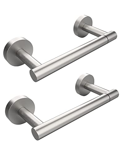 RARXTR Brushed 2 Pack Toilet Paper Holder SUS304 Stainless Steel Double Post Pivoting Toilet Paper Roll Holder Wall Mounted Toilet Tissue Holder for Commercial Bathroom RV - color: Brushed Nickel, size: Wall Mount 2 Pack