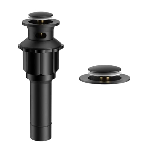 FORIOUS Bathroom Sink Drain with Overflow, Pop Up Drain Assembly with Detachable Basket Stopper, Anti-Explosion and Anti-Clogging Strainer, 304 Stainless Steel, Matte Black - color: Matte Black