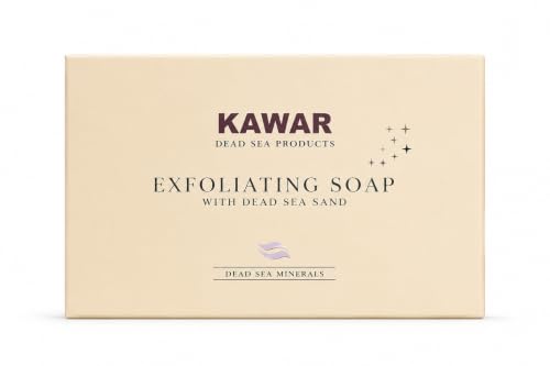 KAWAR Dead Sea Exfoliating Soap with Salicylic Acid, Body Bar, 2-Pack | Salicylic Acid, Magnesium Chloride, Shea Butter & Tea Tree Oil - No Fragrance, Vegan Exfoliating Body Bar for Men & Women