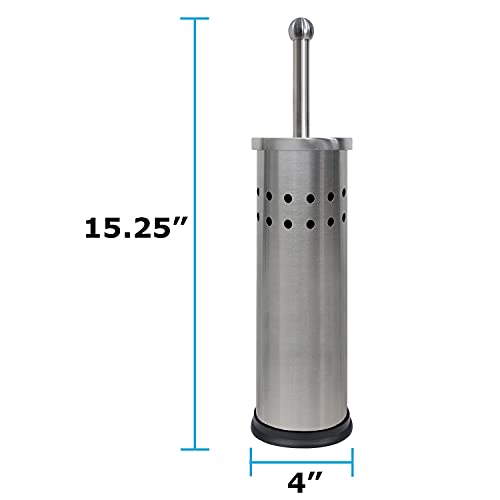 Blue Donuts Toilet Brush with Stainless Steel Holder, Toilet Bowl Cleaner Brush and Holder, Cleaning Brush Holder, Chrome - color: Stainless