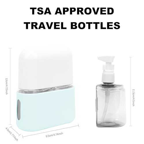 Skycase Travel Bottles - Leak Proof Refillable Tsa Approved Travel Size Toiletries, 2 in 1 Liquid Bottles Containers with Labels and Funnel Airplane Accessories Kits for Lotion Liquid (Blue) - color: Blue, size: 2 in 1