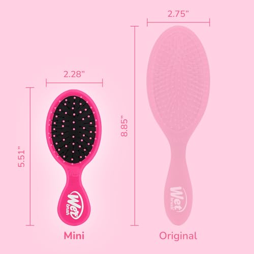 Wet Brush Mini Detangler Hair Brush, Pink - Detangling Travel Hair Brush - Ultra-Soft IntelliFlex Bristles Glide Through Tangles with Ease - Pain-Free - All Hair Types - color: Pink, size: 1 Count (Pack of 1)