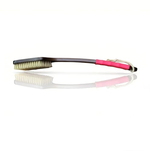Back Scrubber for Shower,Exfoliating Shower for Men with Long Handle,Dry Brushing Body Brush,Lymphatic Contour for Full Body Exfoliation, Skin Cleansing & Lymphatic Drainage - color: Pink Handle, size: SOFT