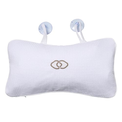 YUET Anti-Slip Non-Slip Bathtub Pillow Home Spa Bath Inflatable Cushion Head Neck Back Shoulders Rest Relax Suction Cup Bathroom Support for Hot Tub Luxurious Headrest