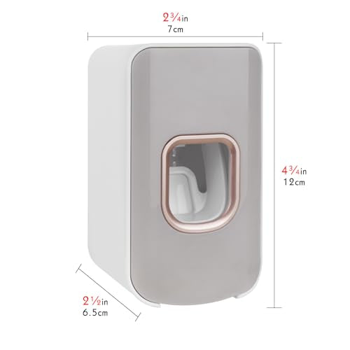 2 Slot Toothbrush Holder and Toothpaste Dispenser Wall Mounted, Automatic Toothpaste Squeezer, 2 in 1 Tooth Brush Toothpaste Organizer for Shower (Light Grey) - color: Light Grey, size: 1