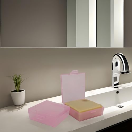 Bathroom Soap Dishes for Dr. Squatch Soap, Square Travel Soap Container with Lid, Portable Bar Soap Holder for Shower Soap Dish Box for Traveling Camping Outdoor Elimeta (2pack Pink) - color: 2pack Pink