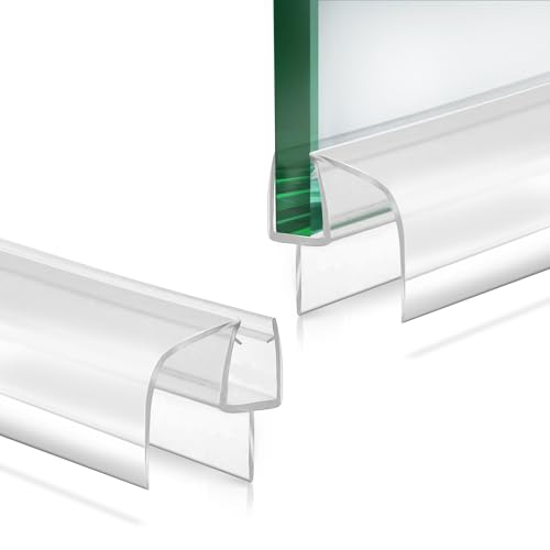 2-Pack Shower Glass Door Bottom Seal Strip,36 Inch Long Clear PVC Seal Strips for 5/16"(8mm) Thick Framless Glass Door Panel, Stop Leaks and Create a Water Barrier - style: 5/16"X 36"