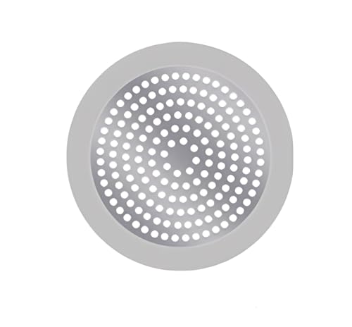 Shower Drain Hair Catcher 3.5 inch Small, Bathroom Sink Hair Stopper Sink Drain Cover Fliter Weighted Stainless and Silicone Shield (3.5 in)
