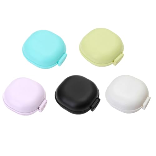 NUOBESTY Travel Soap Case Box with Lid 5pcs Set Plastic Leakproof Portable Soap Holder for Camping Bathroom Gym Shower Use Random Color