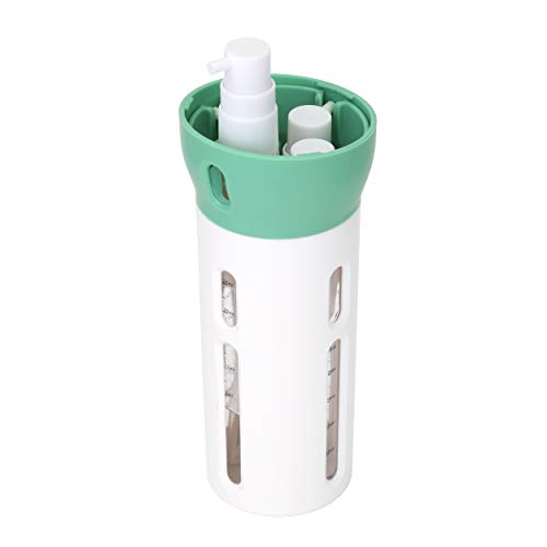 Travigo 4-in-1 Travel Dispenser Bottle, TSA Approved, Leak Proof, Four Reusable 1.4 oz. (40 mL) Toiletry Containers for Shampoo, Conditioner, Soap, Lotion, Skincare (Green) - color: 1 Dispenser (Green)