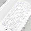 Bathtub and Shower Mats, Extra Long Non-Slip Bath Tub Mat 39 x 16 Inch, Machine Washable Bathmat with Suction Cups & Drain Holes for Bathroom Floor, White - color: White