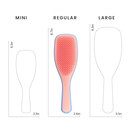 Tangle Teezer Ultimate Detangler Brush, Straight to Wavy, Apricot Blaze | Patented two-tier, regular-flex teeth reduce breakage & split ends on wet or dry hair; Shower-friendly hairbrush for all ages - color: Apricot Blaze