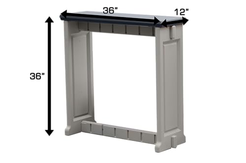 Single Bar Deep Grey Top & Warm Grey Base Ideal for Patio Hot Tub Area Backyard Durable WeatherResistant Design Easy Nohardware Assembly Proudly Made in USA - color: Warm Grey/Deep Grey, size: Single Bar without Barstools