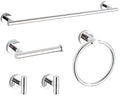Polished Chrome Bathroom Hardware Accessories Set 5 Piece, Stainless Steel Bath Towel Bar Set 24 Inch,Toilet Paper Holder,Towel Ring Holder,Towel Rack Set,Gold Bathroom Accessories Kit Silver - color: Polished Chrome