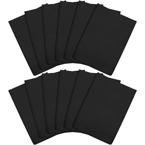 Tatuo 12 Pack Korean Exfoliating Mitt & Cloth, Viscose Rayon Dead Skin Remover Washcloth, Multi Color Body Scrub Towel for Shower Spa Travel(Large,Black) - color: Black, size: 1 Count (Pack of 12)