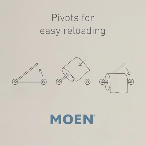 Moen Genta LX Modern Wall Mount Pivoting Toilet Paper Holder for Bathroom, Chrome, BH3808CH - color: Chrome
