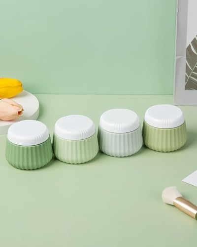 Mrsdry Travel Containers for Toiletries 4 Pack, TSA Approved Travel Size Toiletries, With Clear Bag Leak Proof Silicone Jars, Creams Jars Carrying Small Items - color: Water Green, size: 3 oz