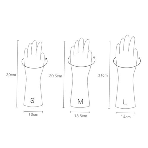 Kitchen Cleaning Gloves Waterproof Household Latex Plastic Steel Protective Gloves Anti-slip for Home and Toilet Use Size L 4 Pairs Set