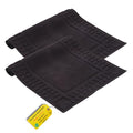 Turkish Cotton Bath Mat Set of 2-100% Turkish Cotton 21x34 inch Bathroom Floor Towel Mat (Not Rug) - Absorbent 900 GSM Hotel Spa Quality Floor Towels - Machine Washable Quick Dry - color: Black (Hera Design)
