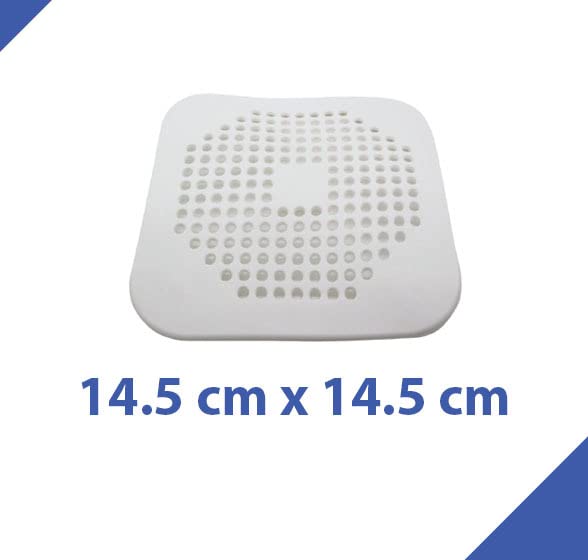 Gadgetime USA 2 Pack (White) Drain Hair Catcher -Silicone Square Drain Cover, Shower Suction Hair Stopper, Easy to Install for Kitchen, Bathtub, Sink & Laundry