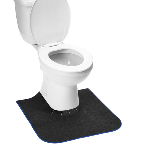 Upgrade Round Commode Potty Training Mats for Boys, Toilet Training Mats, Potty Training Toilet Rugs, Toilet Rugs u Shaped Washable,Toilet mats for Bathroom(4 Pack, Dark Grey) - color: Dark Grey