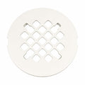 4 ¼” White Snap-in Shower Drain Cover - Stainless Steel Replacement - 4.25" OD Shower Drain Strainer - Easy Install - Premium Round Shower Drain Cover - Solid Brass Construction - color: White