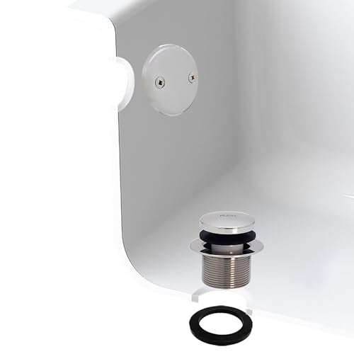 Westbrass R93-2-26 1-1/2" Coarse Thread Tip-Toe Bathtub Drain Trim Set with 2-Hole Overflow Faceplate, Polished Chrome - color: Polished Chrome, size: 1-Pack