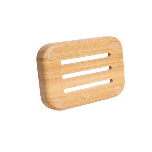 Bamboo Bar Soap Holder Wooden Soap Dish | For Shower, Bathroom, Kitchen, Self Draining Tray - size: 1pcs-Bamboo