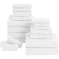 Modern Threads Air Cloud 18-Piece Towel Set - 100% Zero-Twist Cotton, 500 GSM, Quick Dry & Plush, White - color: White, size: 18 Pcs Towel Set
