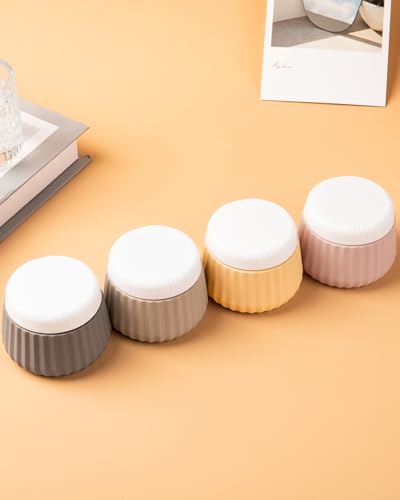 Mrsdry Travel Containers for Toiletries 4 Pack, TSA Approved Travel Size Toiletries, Travel Size Containers, With Clear Bag Leak Proof Silicone Jars, Travel Essentials Creams Jars Carrying Small Items - color: Apricot, size: 3 oz