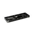 Bey-Berk Atticus Black Zebra Marble Bath Tray, 14.25" Rectangular Vanity Organizer, Bold Stone Accent - color: Black Zebra