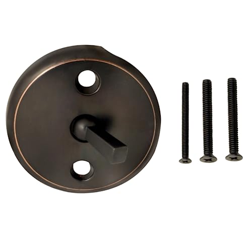 Trip Lever Bathtub Drain Kit with Strainer – 2-Hole Overflow Faceplate, Matching Screws – Tub Drain Trim Replacement Set for Bathroom Bathtubs - color: Oil Rubbed Bronze