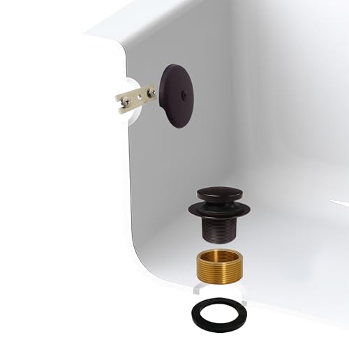 Westbrass A931K-12 Universal 1-3/8" Fine Thread Tip-Toe Bathtub Drain Plug Trim Set with One-Hole Overflow Faceplate and 1-1/2" Adapter Bushing, Oil Rubbed Bronze - color: Oil Rubbed Bronze