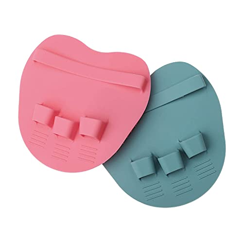 2 Pack Soft Silicone Shower Brush, Body Scrubber Exfoliating Skin Massage | Body & Face & Short Hair Wash, Dry Skin Brushing Glove Loofah, Fit for Sensitive and All Kinds of Skin (PeonyPink+Green) - color: 1 Pars_pink+green