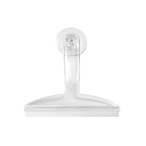 8" Clear Plastic Suction Squeegee Shower Window Cleaner | Suction Storage Hook