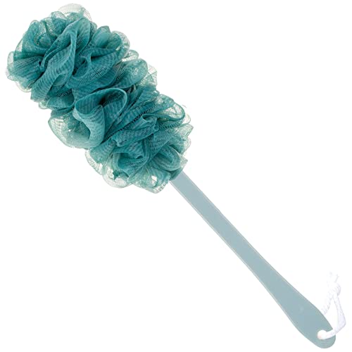 Back Scrubber for Shower, Loofah Long Handle Bath Body Brush, Soft Nylon Mesh Sponge On a Stick for Shower Men Women Kids Elderly, Exfoliating Scrub Cleaning Luffa for All Kinds of Skin(Blue) - color: Blue