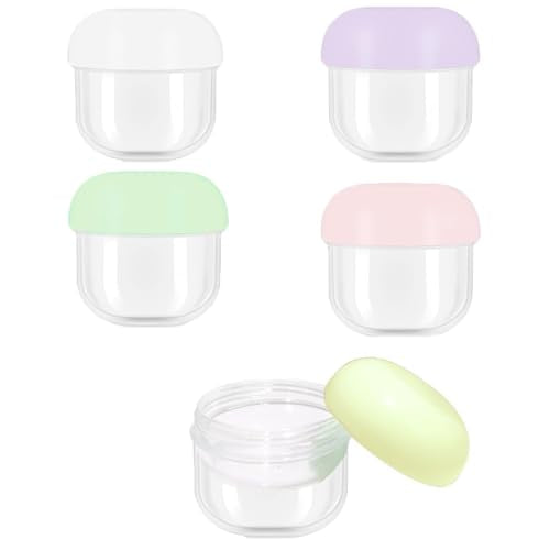 5 Pcs Travel Containers - 20ml Multi-Purpose Jars, Leak-Proof, Plastic, Compact & Portable, Multiple Colors - size: 5 Pcs 20ml