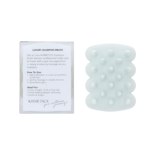 Silicone Shampoo Brush & Scalp Massager Exfoliator for Dry, Itchy & Dandruff Relief Ergonomic Scrubber for Deep Hair Washing - Hair Follicle Stimulator - Light Blue - color: Light Blue